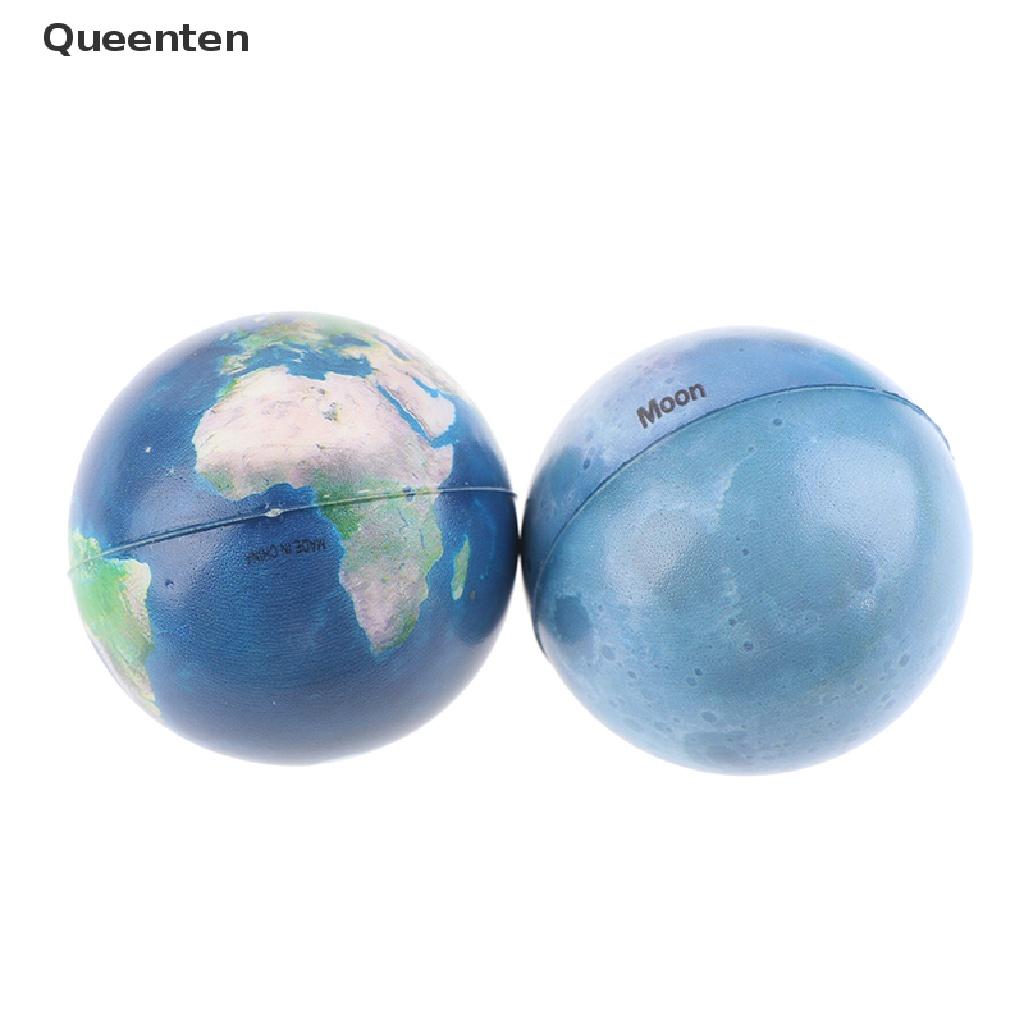 Queenten 9Pcs 6.3cm Eight Planets Sun Earth Moon Star Ball Rubber Bouncy anti-stress Toy QT