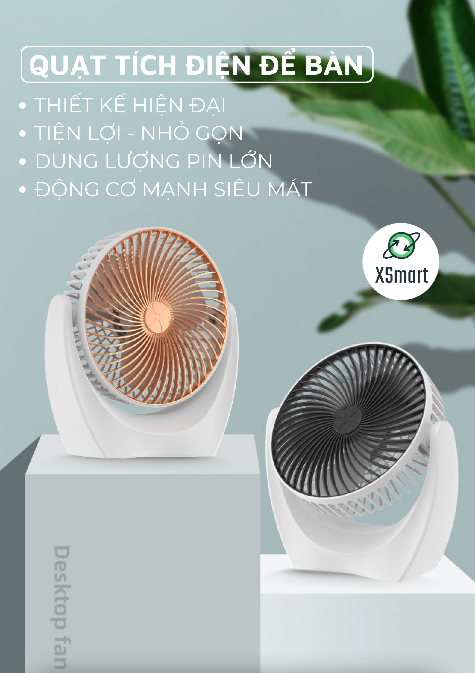 Quạt Để Bàn Tích Điện Đa Năng Q003 Siêu Mát 3 Cấp Độ Gió Xoay 210 Độ Nhỏ Gọn Tiện Lợi-Hàng Chính Hãng