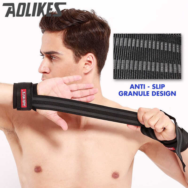 Dây kéo lưng trợ lực cổ tay tập gym AOLIKES A-7638 Sports Fitness Protection Help Wristbands