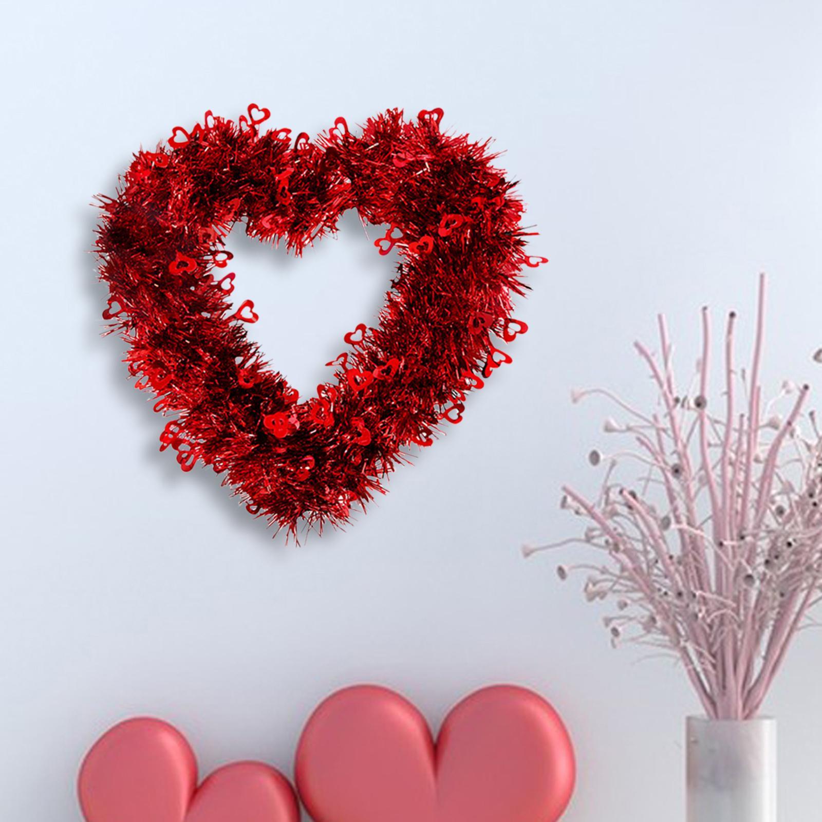 Valentine's Day Heart Wreath Decorative Wall Hanging for Wedding Home