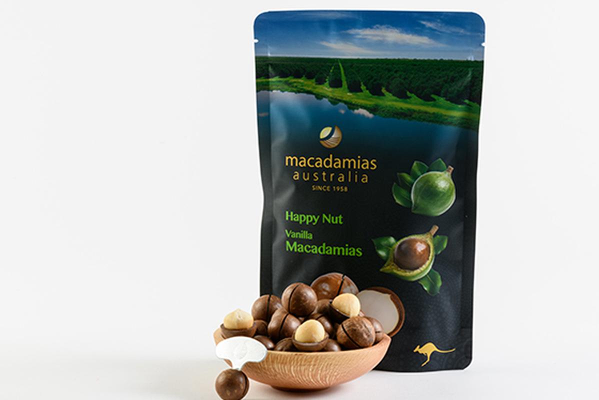 Hạt Maca Nguyên Vỏ Australia Happy Nut Vị Vanilla Macadamias Úc