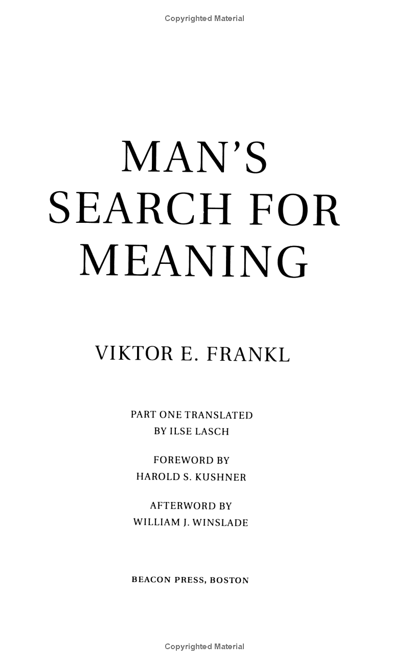 Man's Search For Meaning