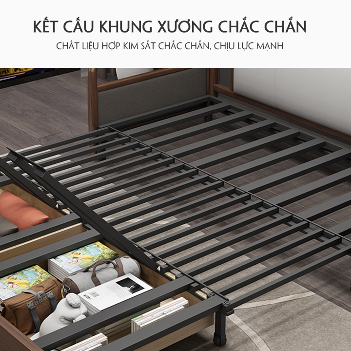 Giường Sofa Thông Minh, Sofa Giường Cao Cấp Gấp Gọn Thành Ghế Sofa Đa Năng ,Sofa bed Thông Minh Phong Cách Hiện Đại Công Nghệ Châu Âu (KT: 1m30 x 1m90)