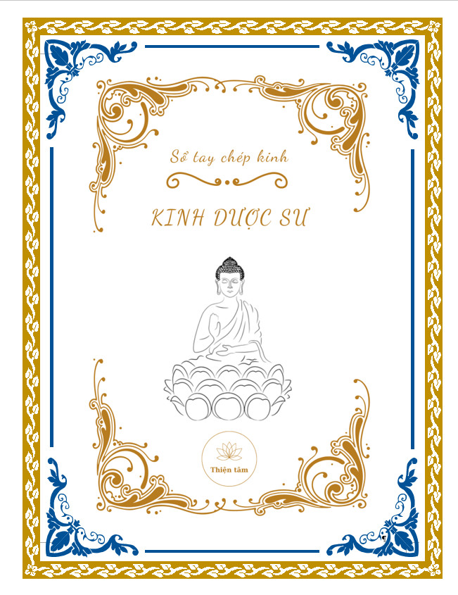Sổ tay chép Kinh Dược Sư in mờ