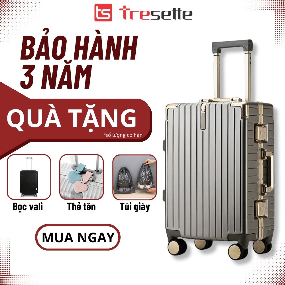 Vali du lịch size 26 khóa sập cao cấp Tresette 1175 nhập khẩu Hàn Quốc bảo hành 3 năm