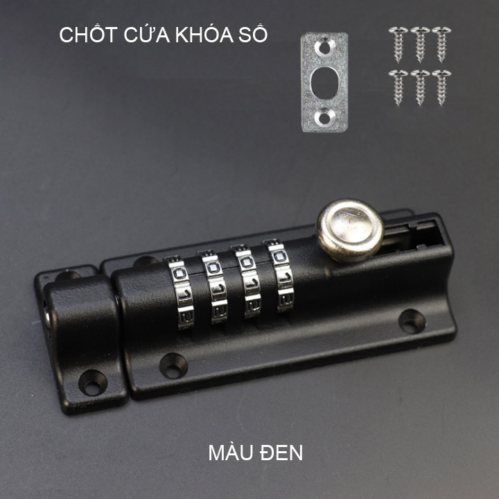 Chốt cửa có khóa số, với 4 mã có thể thay đổi được, bằng hợp kim chắc chắn, chống nước