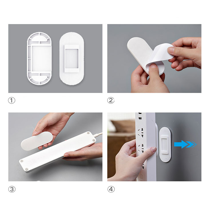 Miếng Dán Tường Treo Ổ Cắm Điện Treo Wifi Móc Treo Đa Năng Tiện Lợi