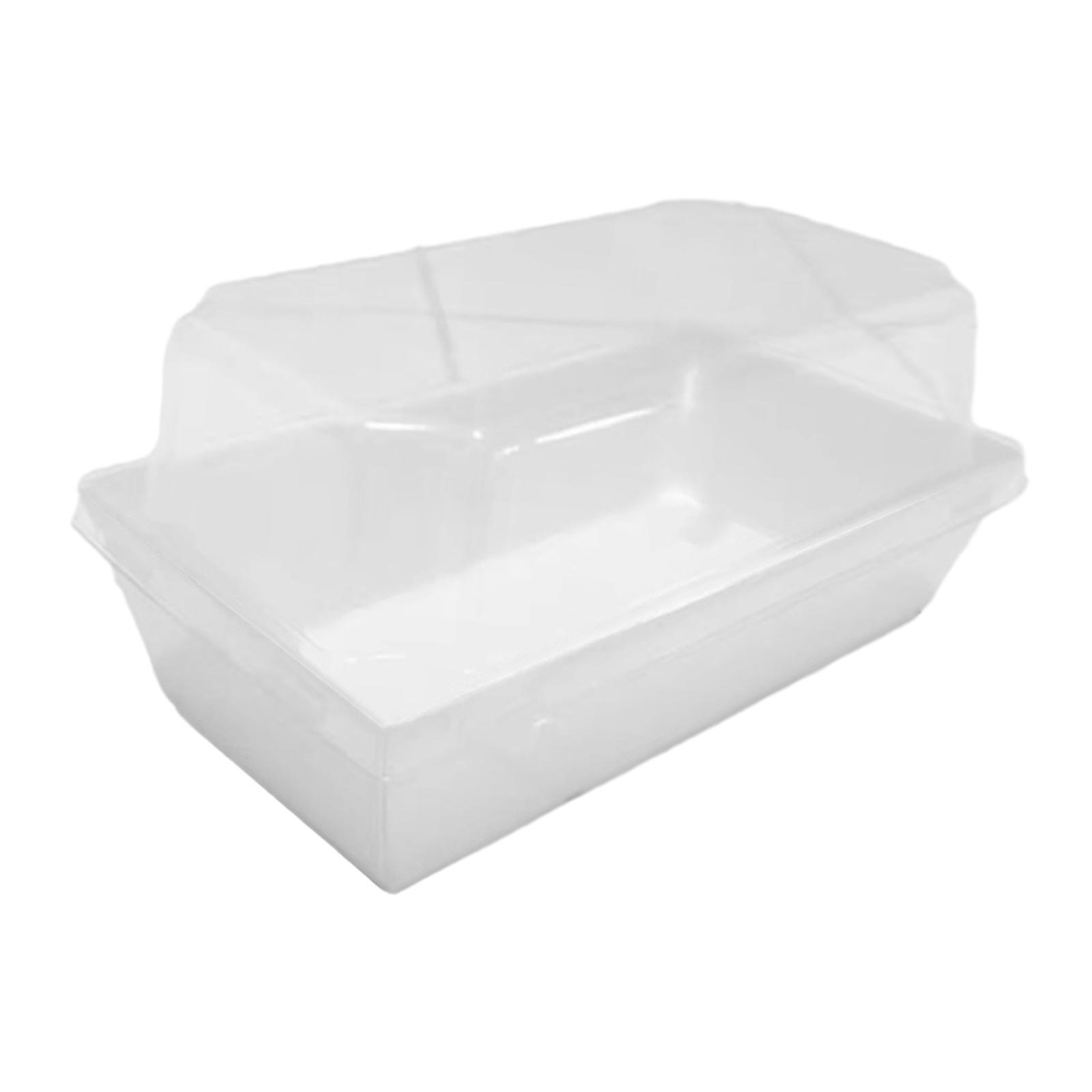 50Pcs Food Boxes with Clear Lid Tray Packaging Box for Roll Cakes Bread