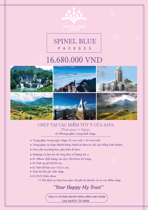 Chụp ảnh cưới tại Hồng Linh Studio-Voucher gói chụp ảnh cưới tại Sapa (SPINEL BLUE)