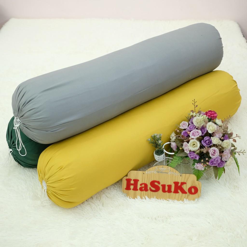 Vỏ gối ôm cotton đũi, vỏ gối ôm cốt tông size người lớn 35x100cm