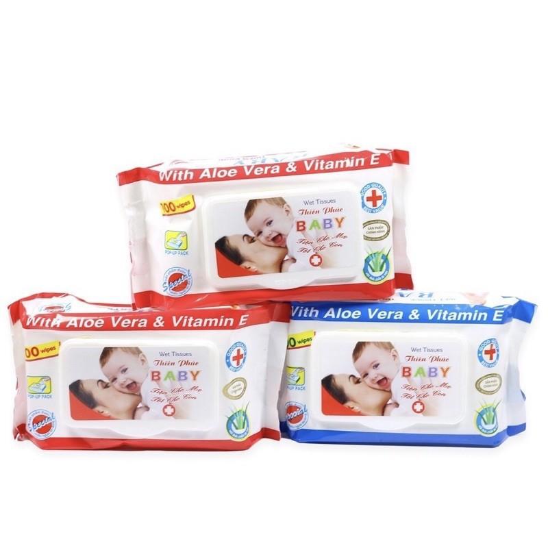 Khăn Giấy Ướt Baby Thiên Phúc Không Mùi (100 tờ/gói) - Khăn Ướt Baby Cao Cấp