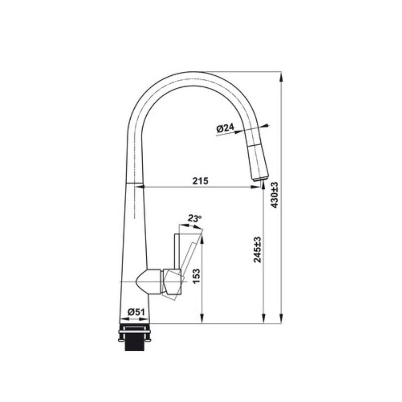 Vòi Rửa Chén Hafele HT21-CH1P245 577.55.220 - Vòi Nóng/Lạnh - Đầu Lọc Neoperl - Hàng Chính Hãng