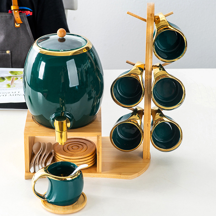 Bộ bình rót nước kèm 6 cốc xanh ngọc bích Bộ bình rót nước kèm 6 cốc xanh ngọc bích
