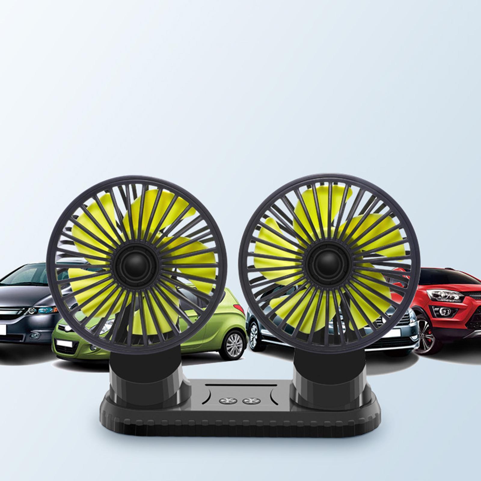 Electric Car Fans, Cooling Air Fan 3 Speeds Wind Micro USB Quiet Strong Portable Car Seat Fan Vehicle Cooling Fan for Car RV Boat Sedan