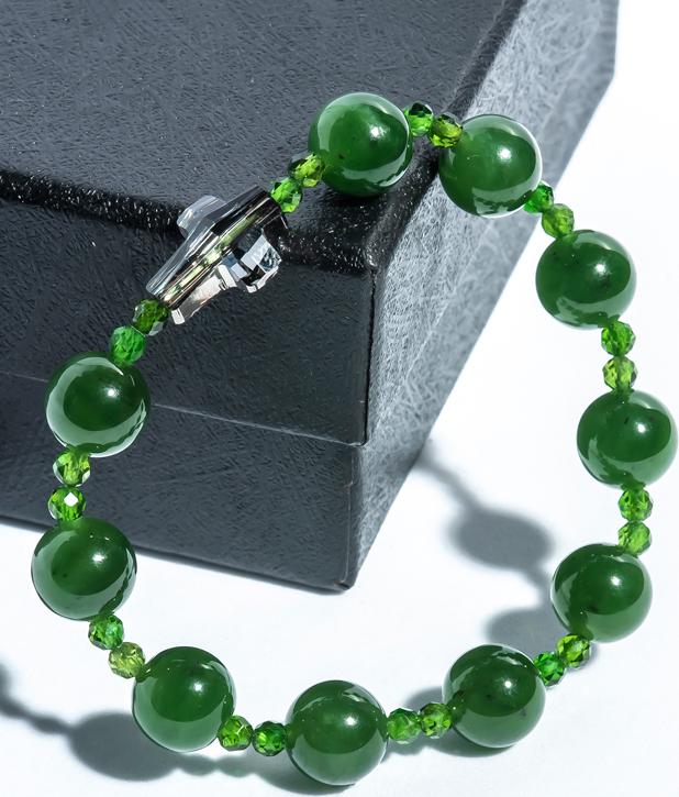 Vòng chuỗi mân côi ngọc bích 10mm NEP01 - Vietgemstones