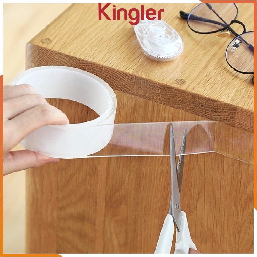 Cuộn Băng Dính Trong Suốt 2 Mặt, Băng Keo Siêu Dính, Hút Dính Mọi Bề Mặt, Không Thấm Nước, Tái Sử Dụng, Tiện Dụng Trong Gia Đình- Kingler 6005