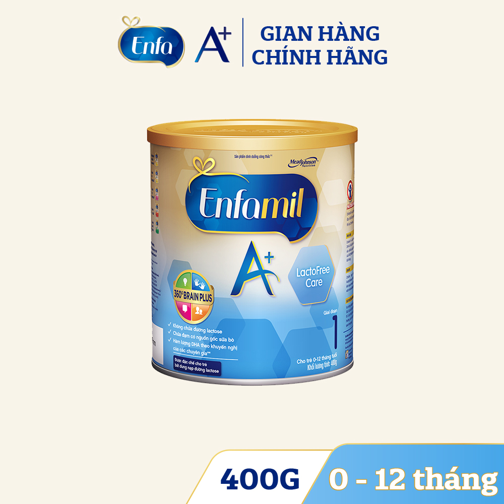 Sữa bột Enfamil A+ Lactofree Care: Sữa cho trẻ bất dung nạp lactose - 400g