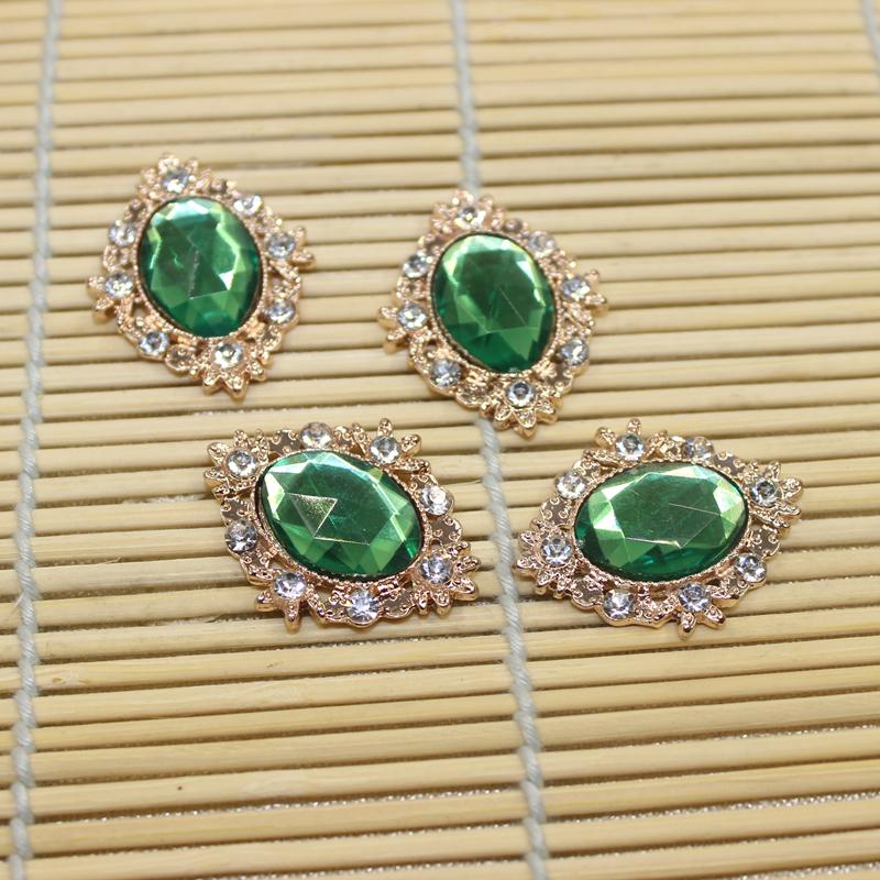 10 Chiếc Rhinestone Flat Back Hạt Nút Sổ Lưu Niệm Chỉnh Trang