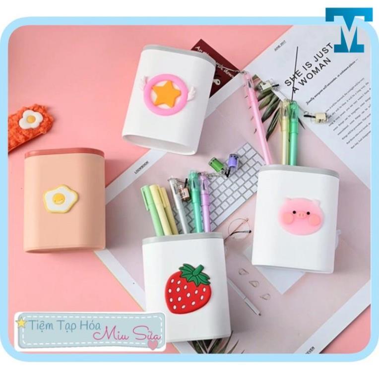 Ống cắm bút 2 ngăn nhiều hình cute - MiuSua