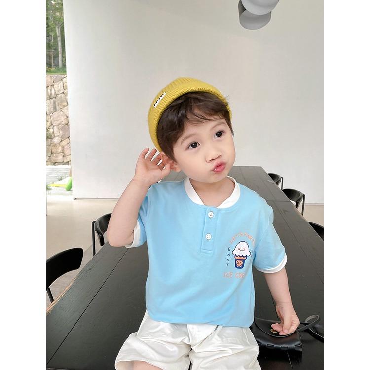 Áo polo cộc tay cổ bomber cho bé trai bé gái Magickids áo phông có cổ trẻ em in cây kem cotton thấm hút mồ hôi AO21008