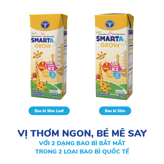 Sữa nước Smarta Grow 180ml - cho trẻ thấp còi (48 hộp x 180ml)