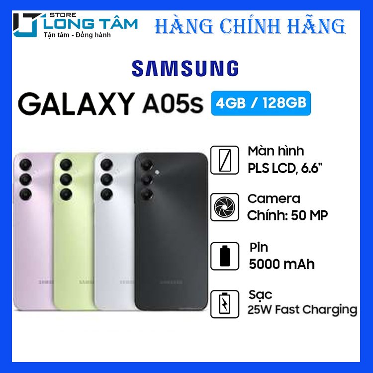 Điện thoại Samsung Galaxy A05s 4GB/128GB- Hàng Chính hãng