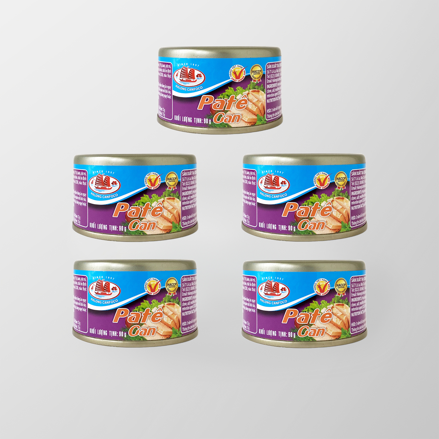 COMBO 5 Hộp Pate Gan Heo 90g - Đồ Hộp Hạ Long