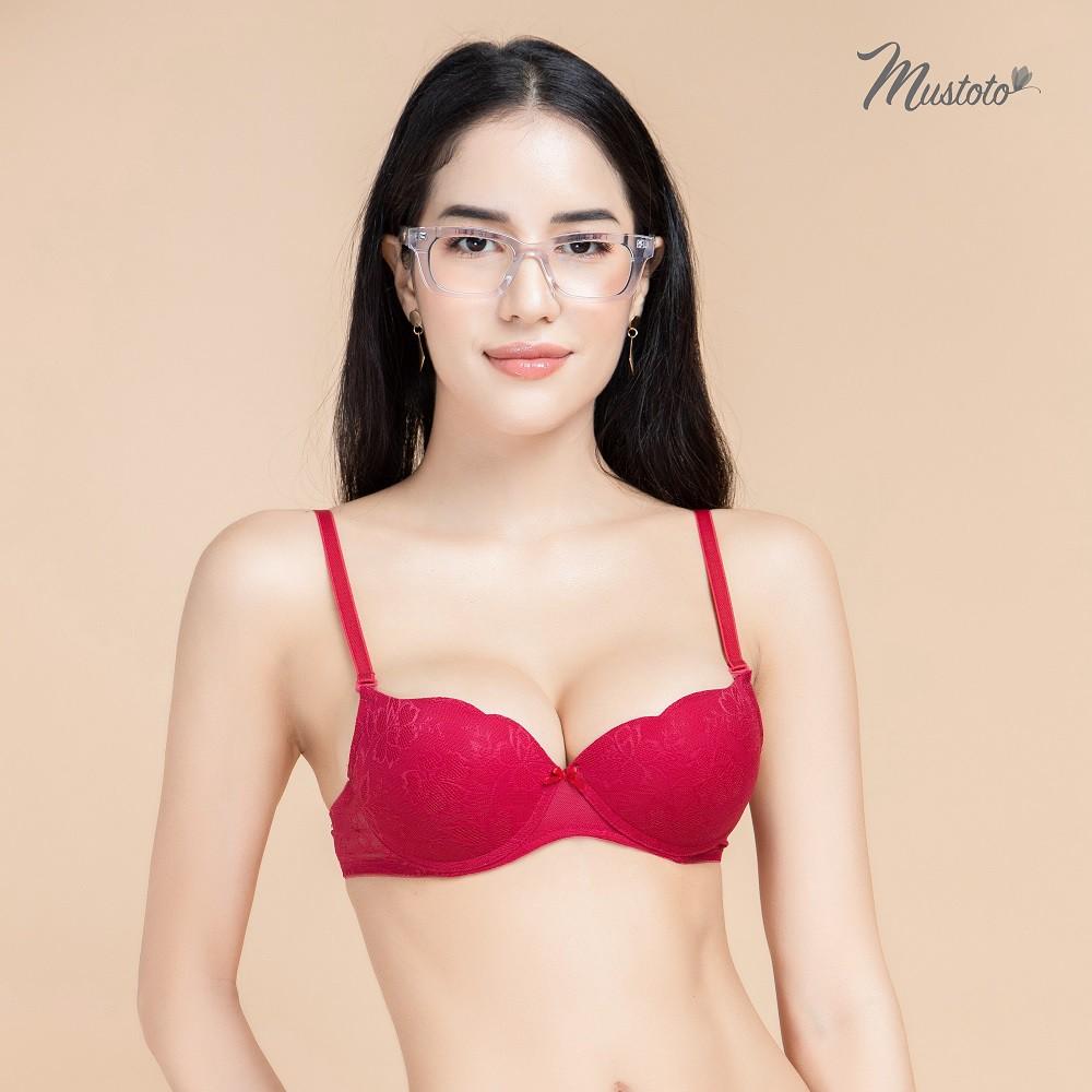 Áo Lót Nữ Ren Mút Dày 3.5cm Nâng Ngực Bra Plumeria (Mustoto MA0501)