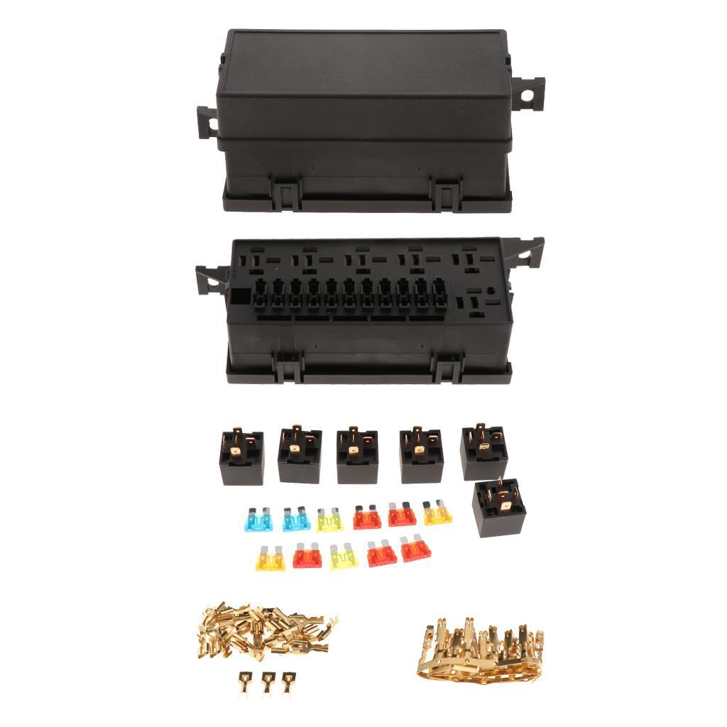 11-Way Car Fuse Holder with Terminals Relays Waterproof Connector