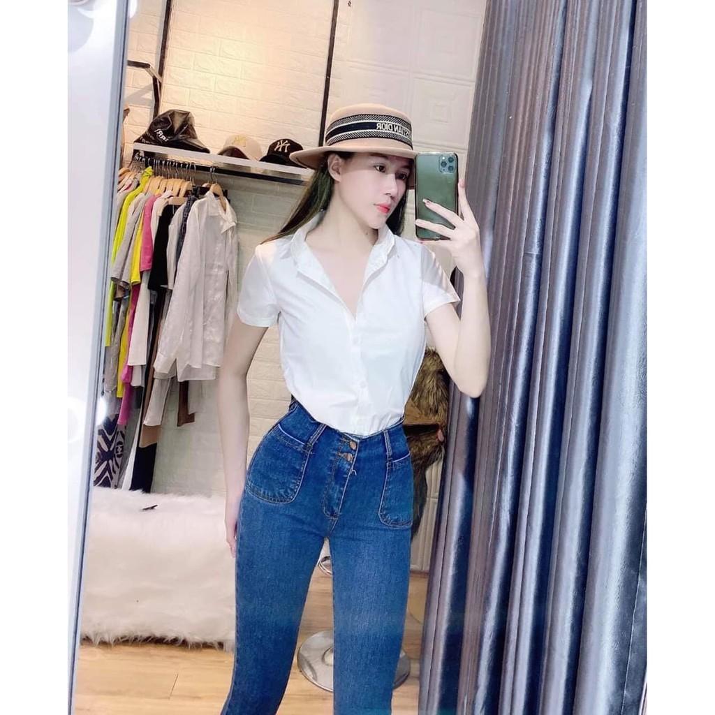 QUẦN JEAN DÀI LƯNG CAO HAI NÚT CO GIÃN LƯNG CAO SHOP PHƯƠNG CHÂU