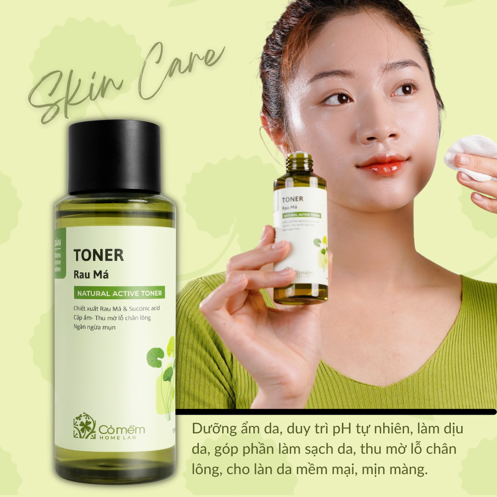 Active Toner Rau Má Dành Cho Da Mụn Da Dầu Nhạy Cảm Cỏ Mềm 150ml