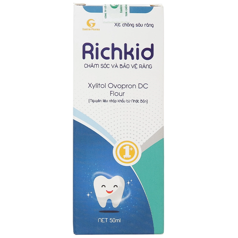 Xịt chống sâu răng Richkid - chăm sóc và bảo vệ răng cho bé từ 01 tuổi