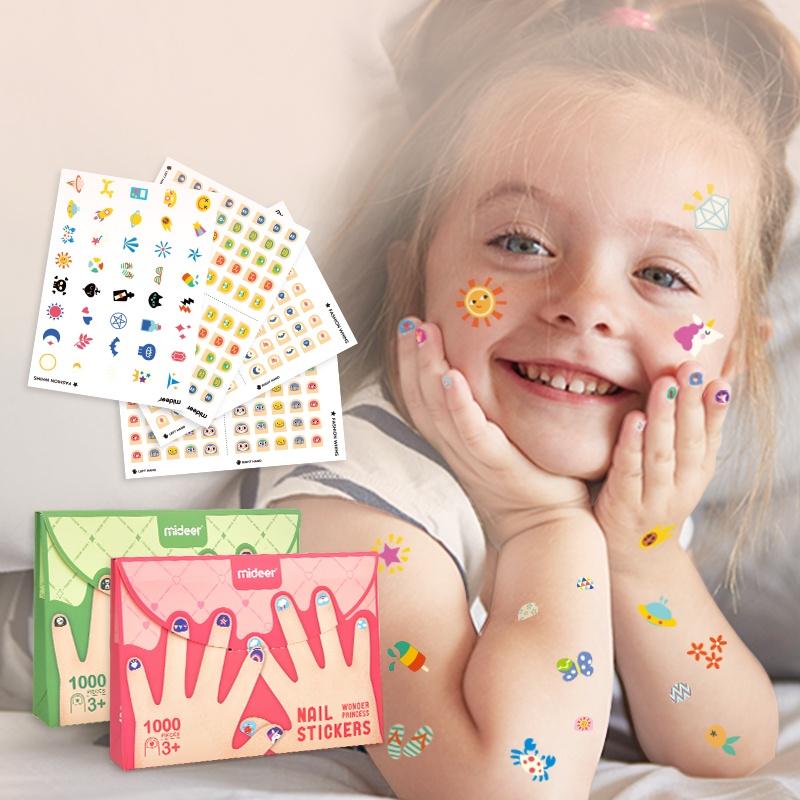 Sticker dán móng tay cho bé Mideer Nail stickers Mideer 2 mẫu miếng dán móng tay giả cho bé gái