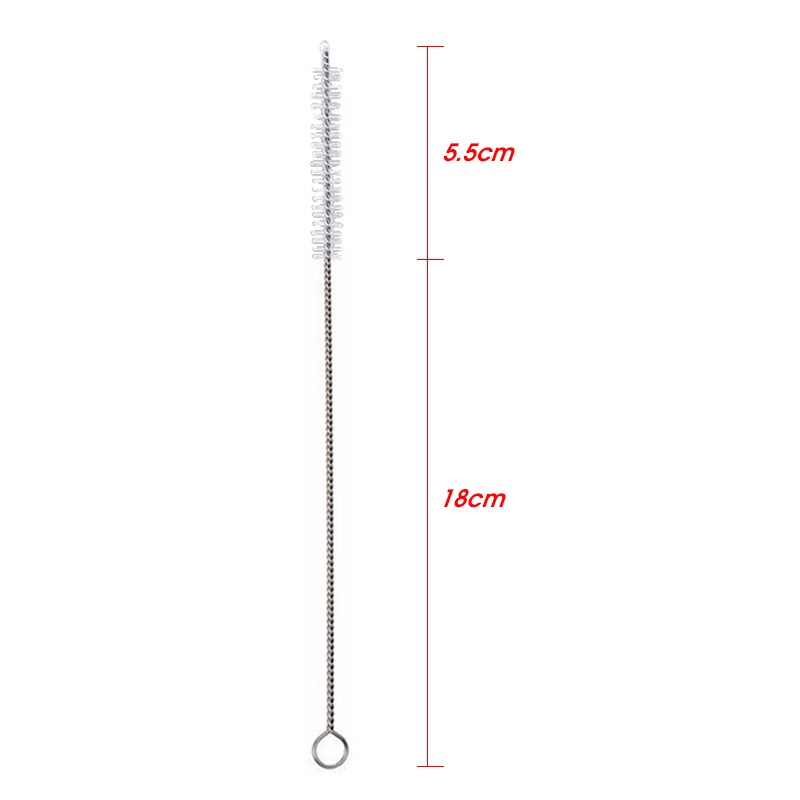 Cọ rửa ống hút bằng thép, dụng cụ cọ ống hút 8mm, dài 17.5cm