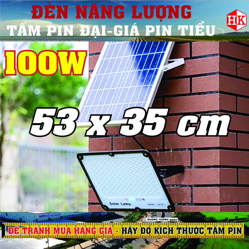 Đèn Năng Lượng Mặt Trời 100W - Tấm Pin Lớn