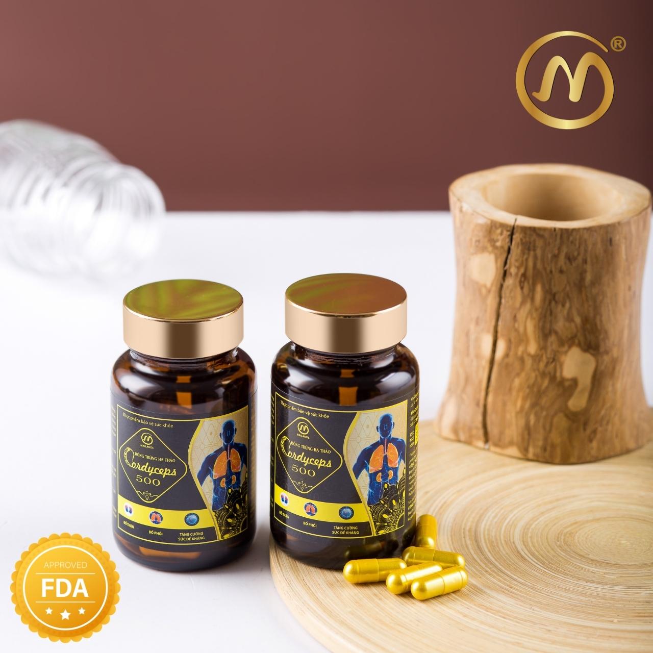 COMBO 4 hộp Đông Trùng Hạ Thảo MaiLands Cordyceps 500