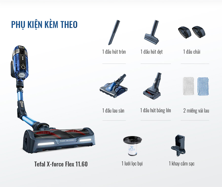 Máy hút bụi cầm tay không dây Tefal TY9890WO - Hàng chính hãng