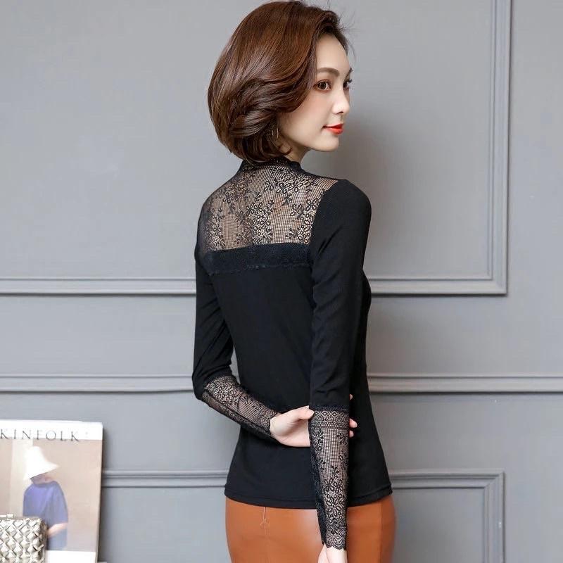 ÁO GIỮ NHIỆT LÓT LÔNG PHỐI CỔ VÀ TAY REN