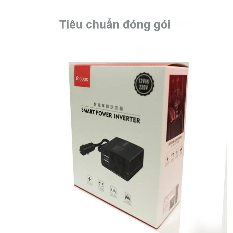 Bộ biến tần ô tô Yoobao 150W từ 12V sang 220V - Hàng chính hãng