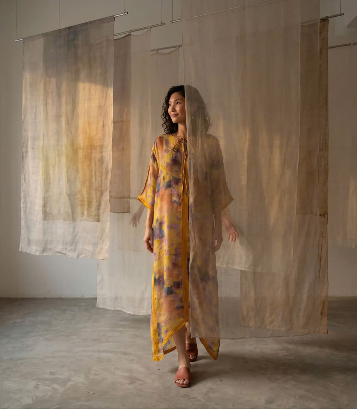 Đầm Kaftan Ramie Thuỷ Ảnh Dre240 Thời trang thiết kế Hity