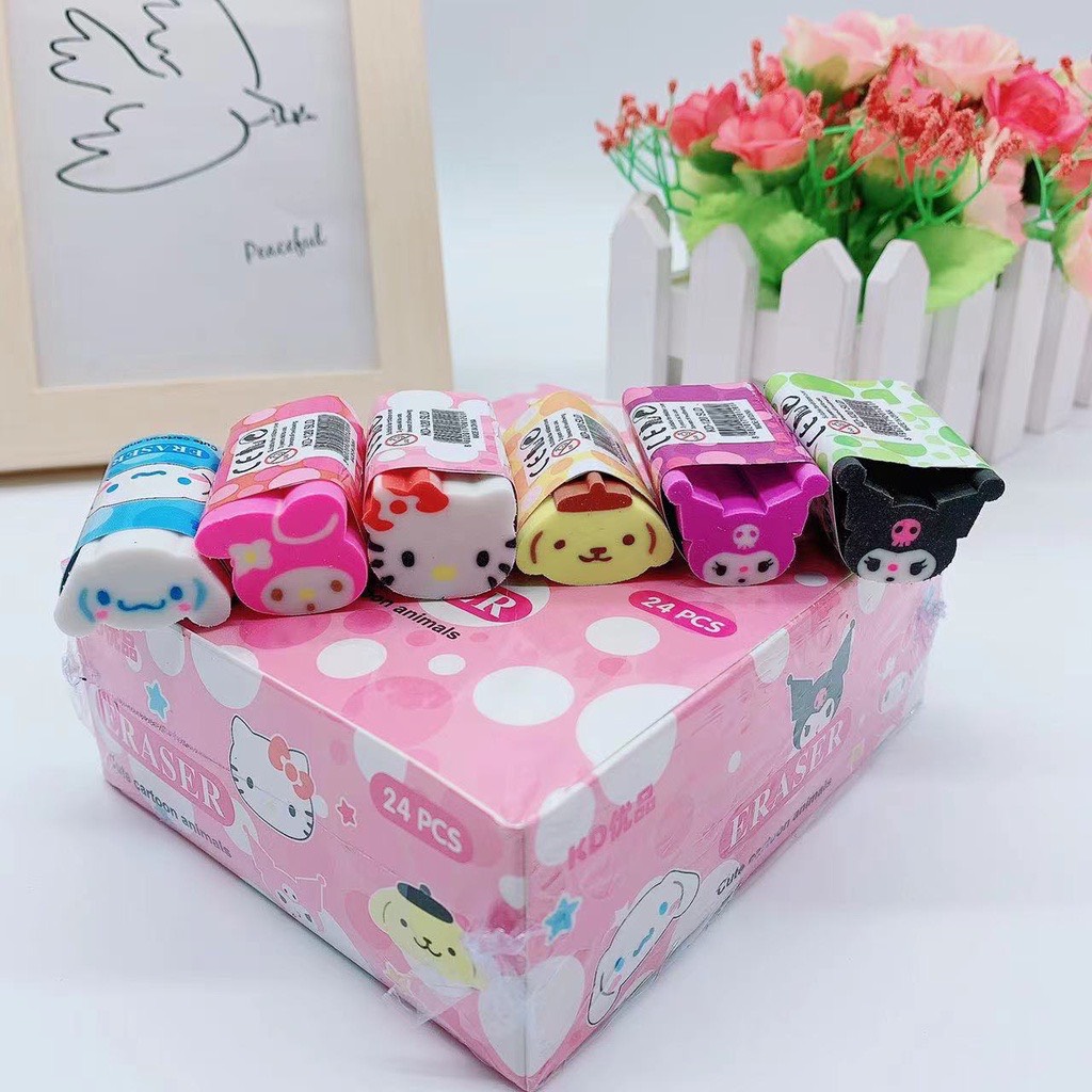 Gôm tẩy bút chì hình Sanrio Kuromi Pudding Dog đáng yêu