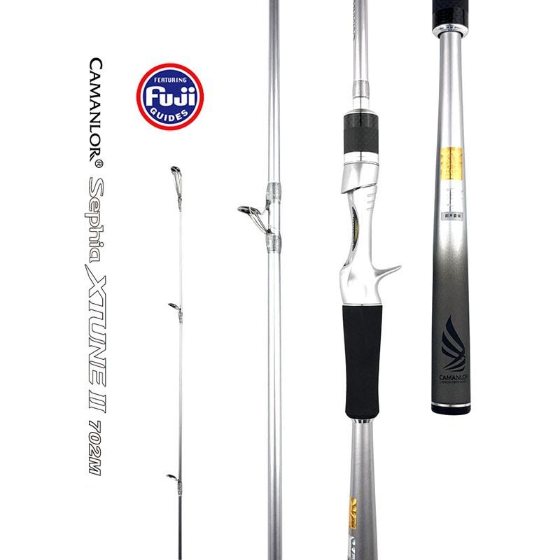 Cần câu lure máy ngang CAMANLOR Sephia XTUNE II 702M cần lure cao cấp khoen FUJI CM6