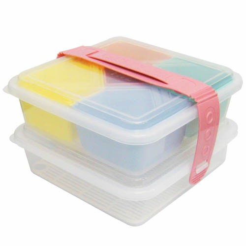 Set 2 hộp đựng cơm văn phòng nhiều ngăn tiện lợi - Nội Địa Nhật Bản