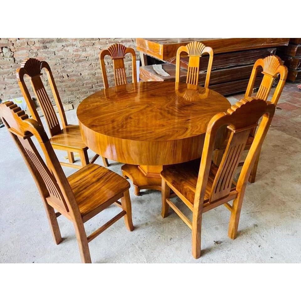Bàn ăn hộp tròn 6 ghế