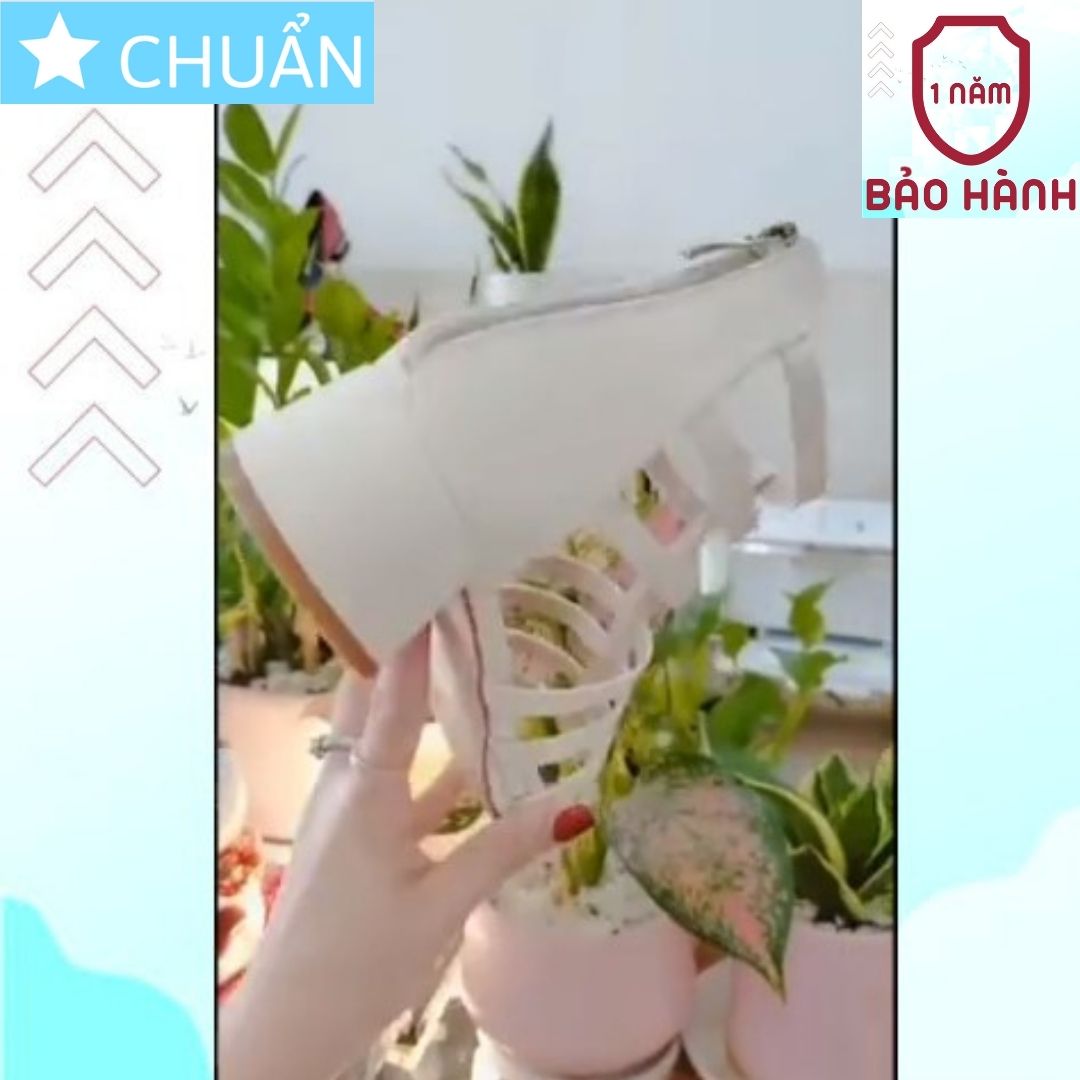 Giày Sandal Nữ Kiểu Chiến Binh 4p RO486 ROSATA tại BCASHOP Cho Cô Nàng Tự Tin Thể Hiện Cá Tính - Màu Kem