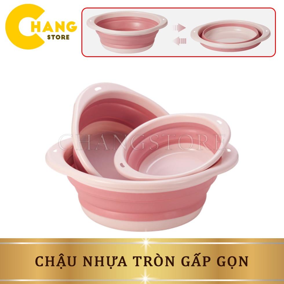 Chậu Gấp Gọn, Thau Xếp Gọn Silicon Thiết Kế Thông Minh Tiện Lợi, Đa Năng, Tiết Kiệm Không Gian Màu Ngẫu Nhiên