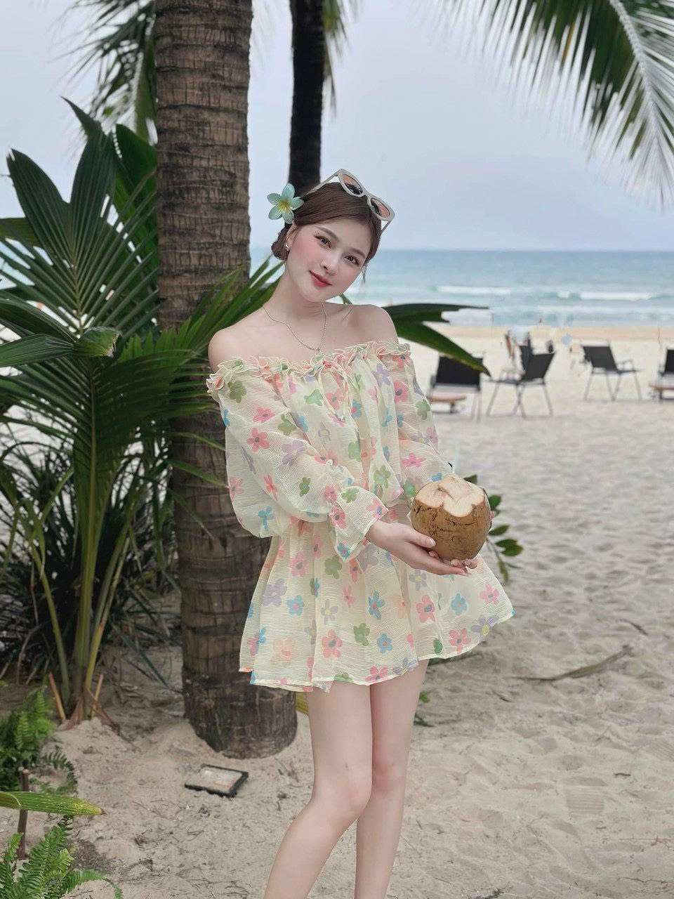 ĐẦM VOAN BÈO VAI TAY PHỒNG (CÓ LÓT)  MÀU Y HÌNH