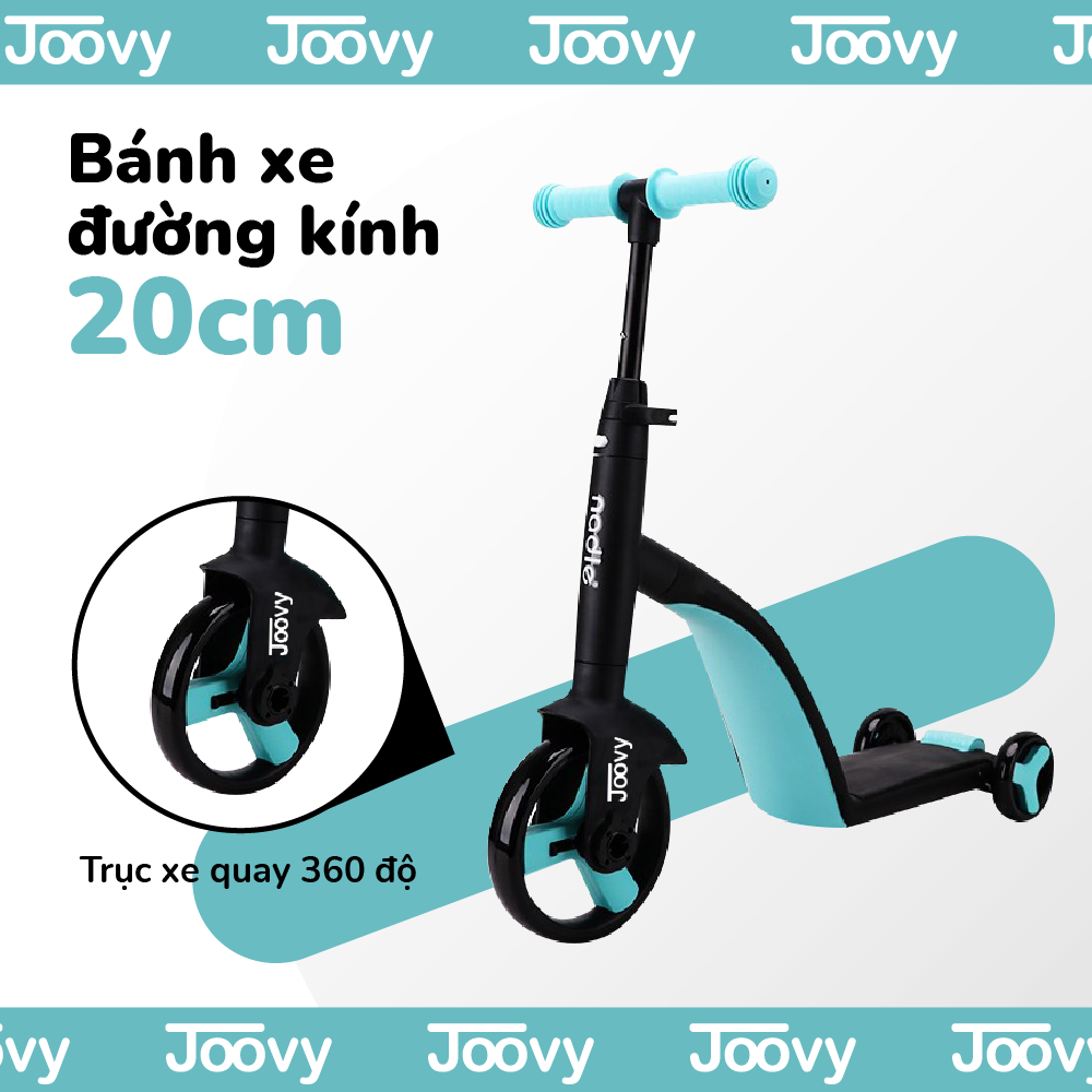 Xe trượt Scooter cho bé kiêm Xe chòi chân và Xe đạp 3 trong 1 cho trẻ em từ 1 tới 6 tuổi Nadle TF3 Joovy