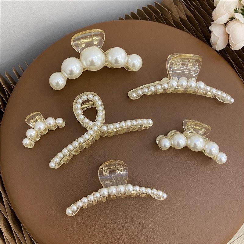 Kẹp Tóc Càng Cua Lớn Đính Đá & Ngọc Trai Thời Trang