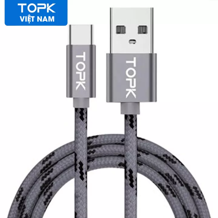 [HÀNG CHÍNH HÃNG] Cáp sạc nhanh TOPK AN09 USB to Type-C Đồng Bộ Hóa Dữ Liệu Bện Nylon Dành Cho Samsung S10 Huawei P20 Xiaomi 10 - Phân phối bởi TOPK VIỆT NAM